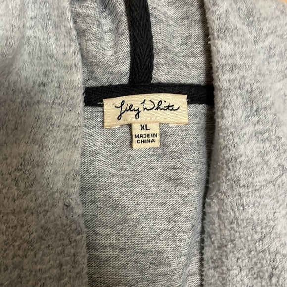 Long hooded gray cardigan - Picture 3 of 3